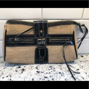 ABS by Allen Schwartz Patent Leather/Jute Clutch